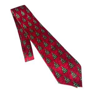 Hallmark Holiday Traditions Men’s Red Christmas Tree Neck Tie